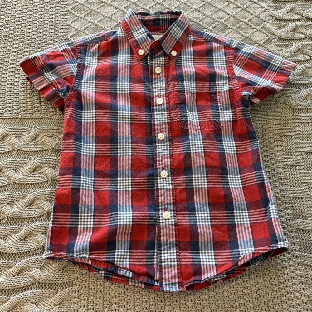 Crewcuts Short Sleeved Plaid Button Down ~ 3
